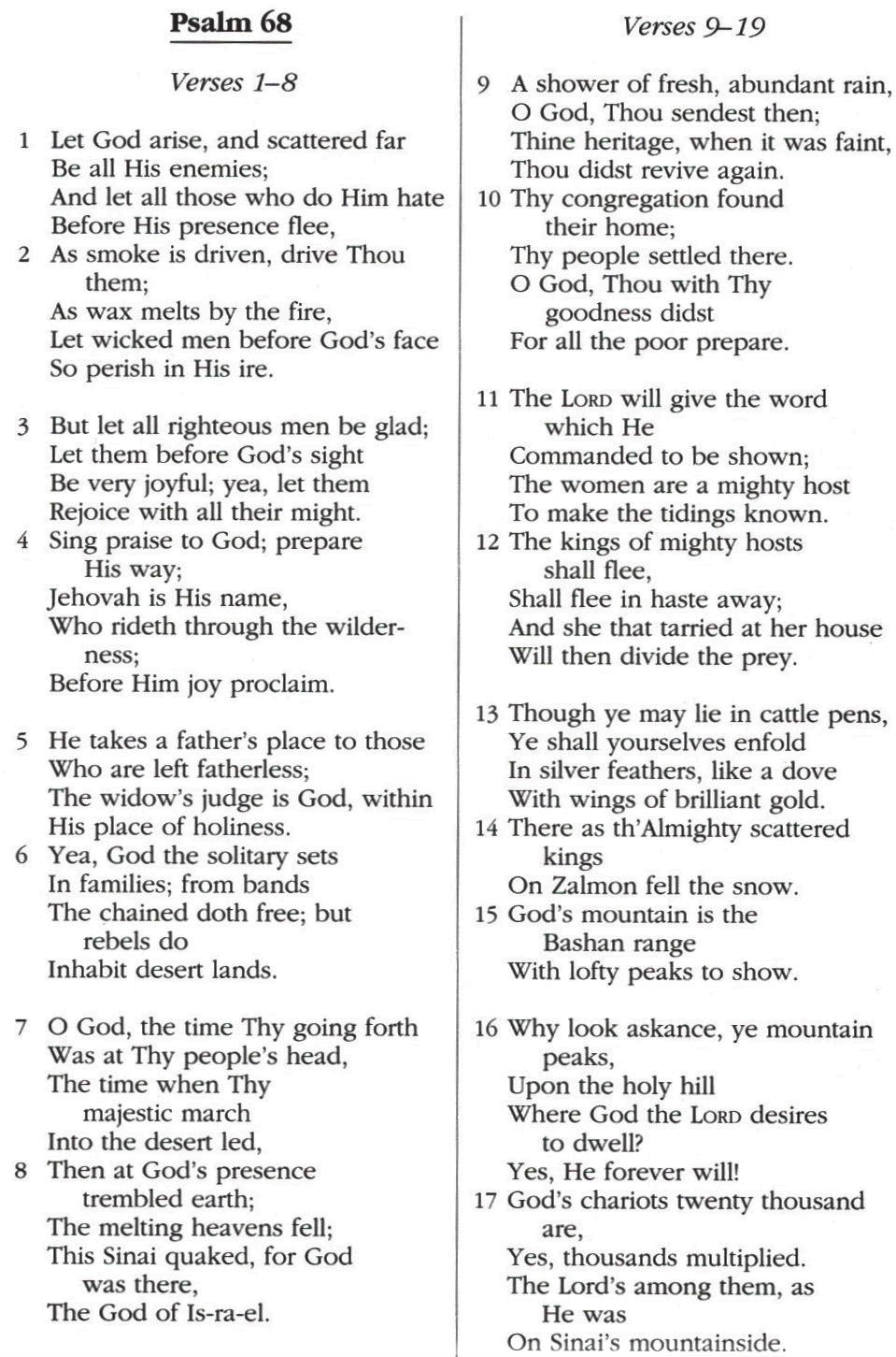 Psalm 68 vs 1-10